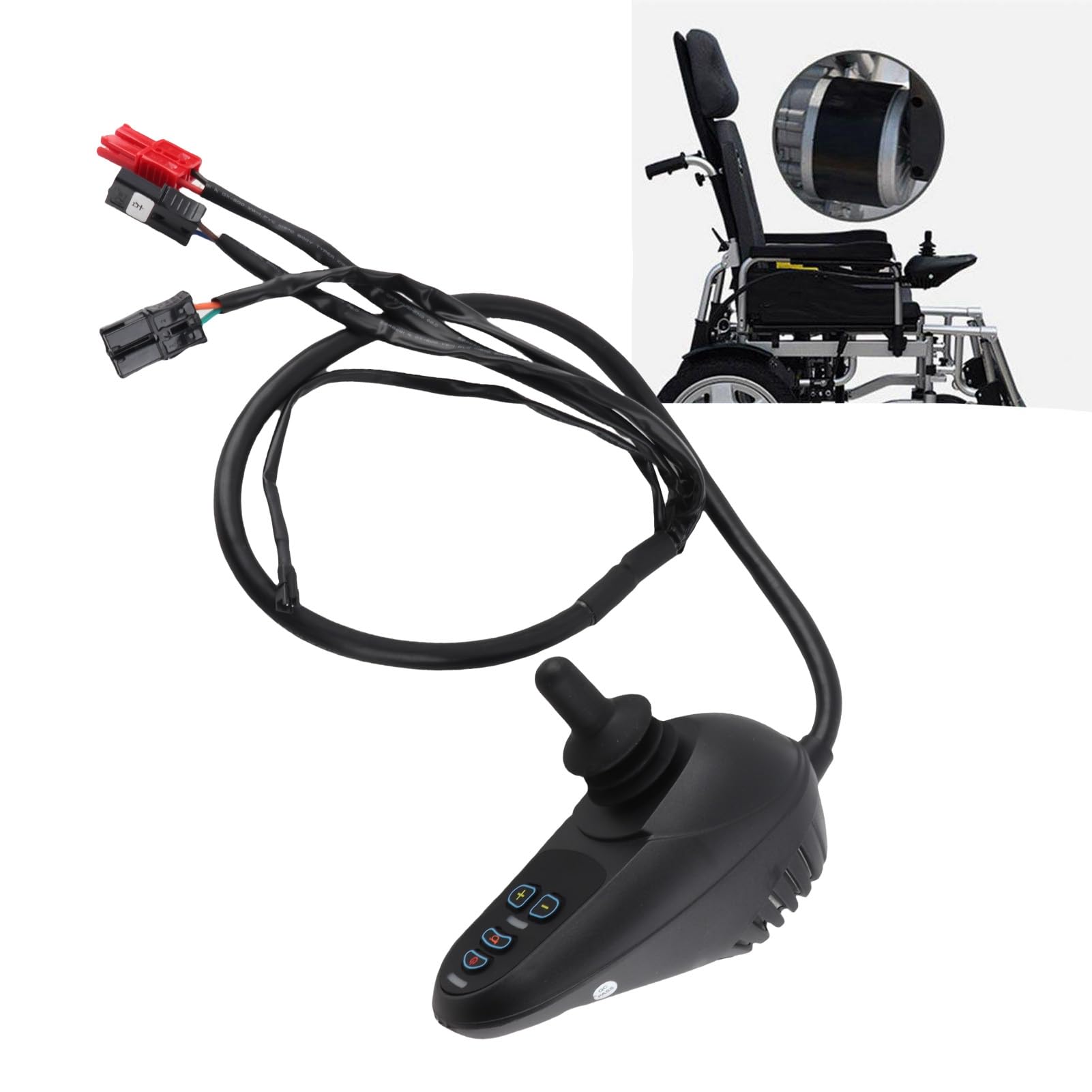 Chrees Controlador de Potencia para Silla de Ruedas Eléctrica 45A, Controlador de Joystick con Cepillo Conector para Silla de Ruedas DC24V