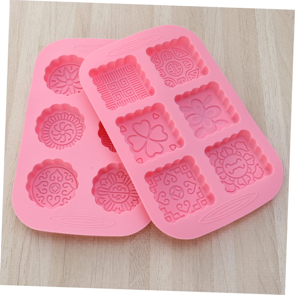 Mikinona 4 Piezas cortador de galletas galleta circular molde para galletas moldes para galletas cortadores de galletas circulares kitchen gadgets panelas cozinha molde de silicona rosa