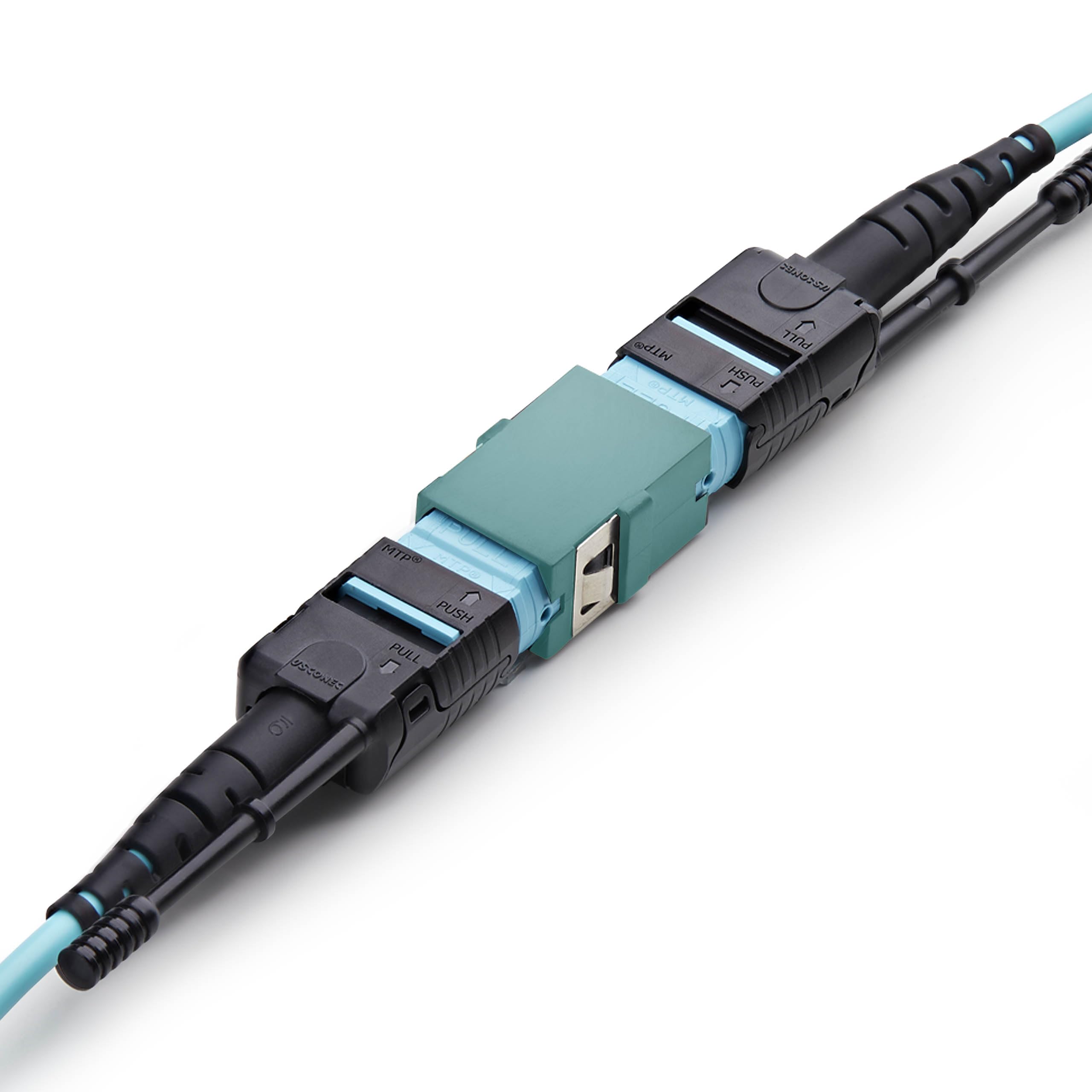 StarTech Accoppiatore MPO/MTP, adattatore fibra multimodale OM3/OM4, Key Up-Key Down, MPO/MTP-PC per patch panel e enclosure, Aqua