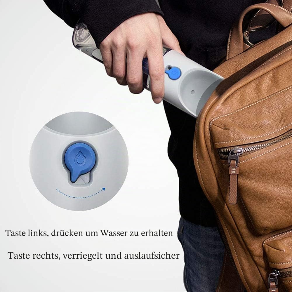 PETKIT EVERSWEET Tragbare Trinkflasche für Hund, Haustiere,BPA frei, Wasserschüssel,400ml,Grau