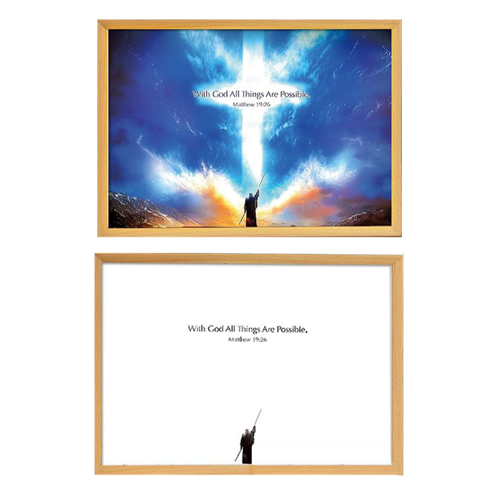 Luminworkes Jesus Lamp - 8.7in Painting Jesus Nightlight, Miraclelamp Jeesus Light Up Picture, 4D LED Christ Frame Light, Illuminated Je-sus Picture Church Laamp for Decorative, Light Up Your Nights