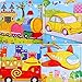 SIPLIV Puzzle in Legno Puzzle a 9 Pezzi Adatto per puzzle bambini 2-3 Anni,Set di 4, Trasporti