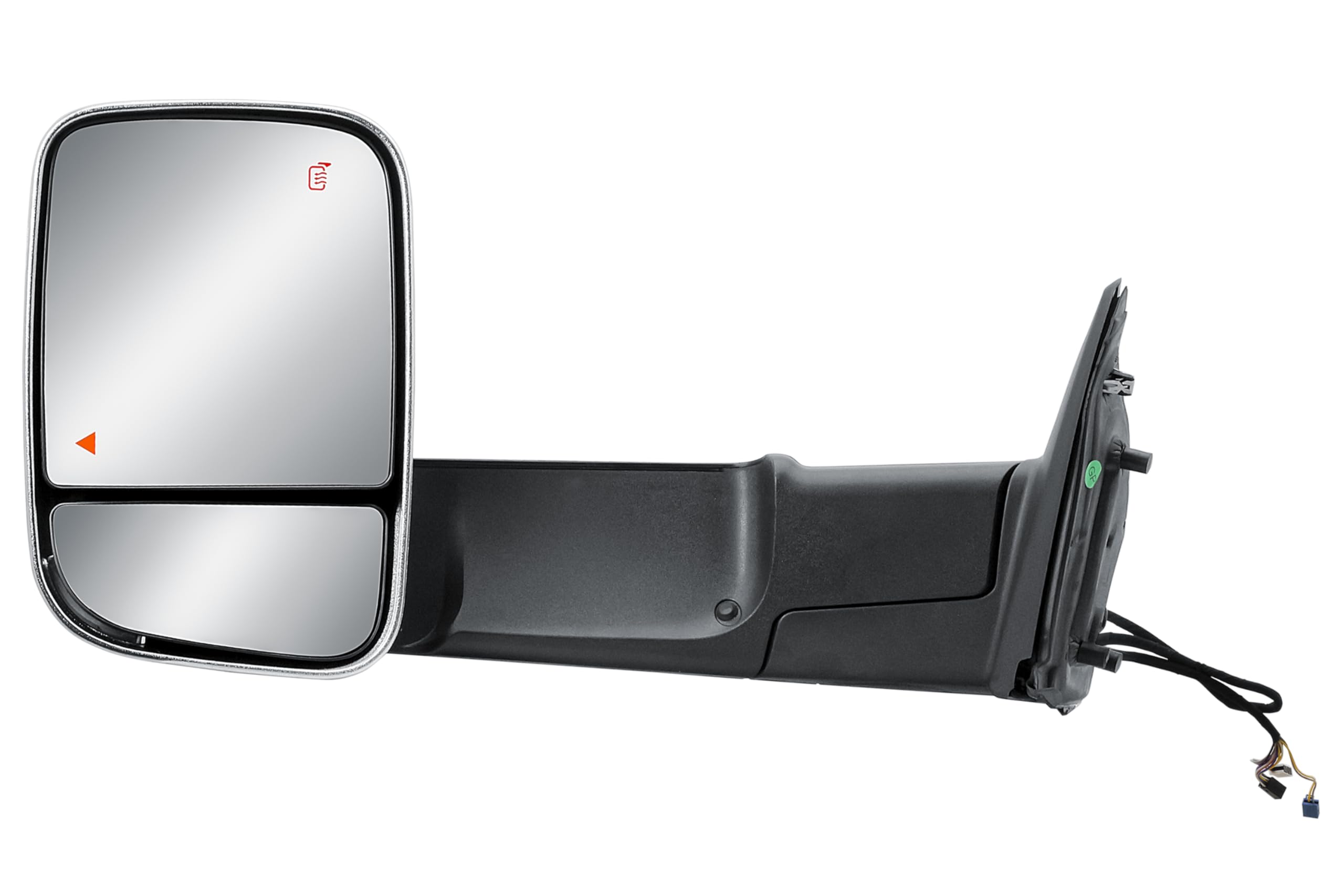 driver left side door towing mirror power and heat glass with blis chrome back cover turn signal light and puddle light manual folding temperature sensor for 19-24 ram 2500 3500 4500 5500