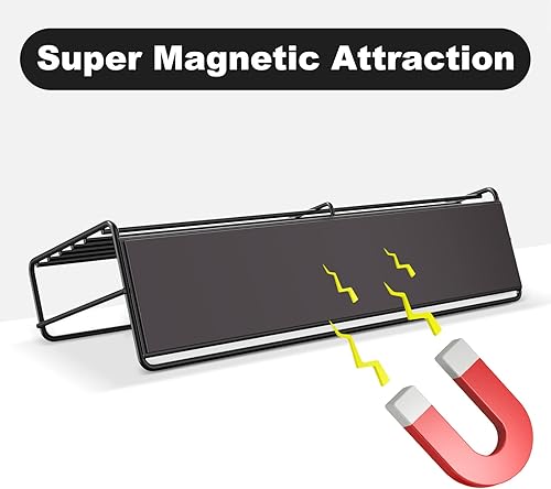 Miniatura 5 de Mystozer Paquete de 2 organizadores magnéticos para especias, ahorro de espacio para refrigerador y horno microondas, estante magnético para