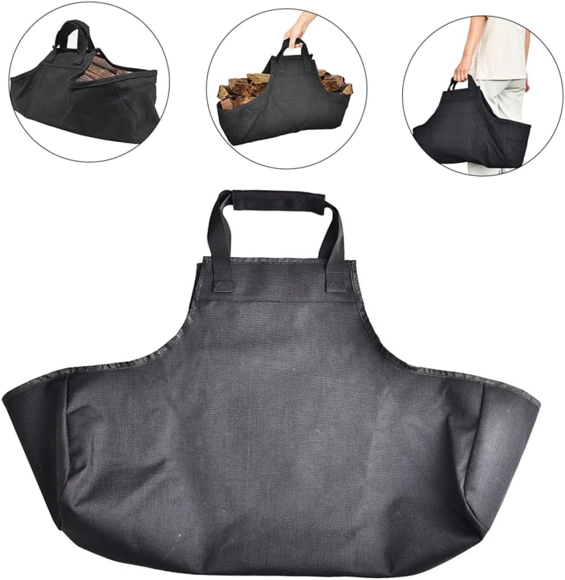 Firewood Carry Bag Large Capacity Pouch Oxford Cloth for Home Outdoor