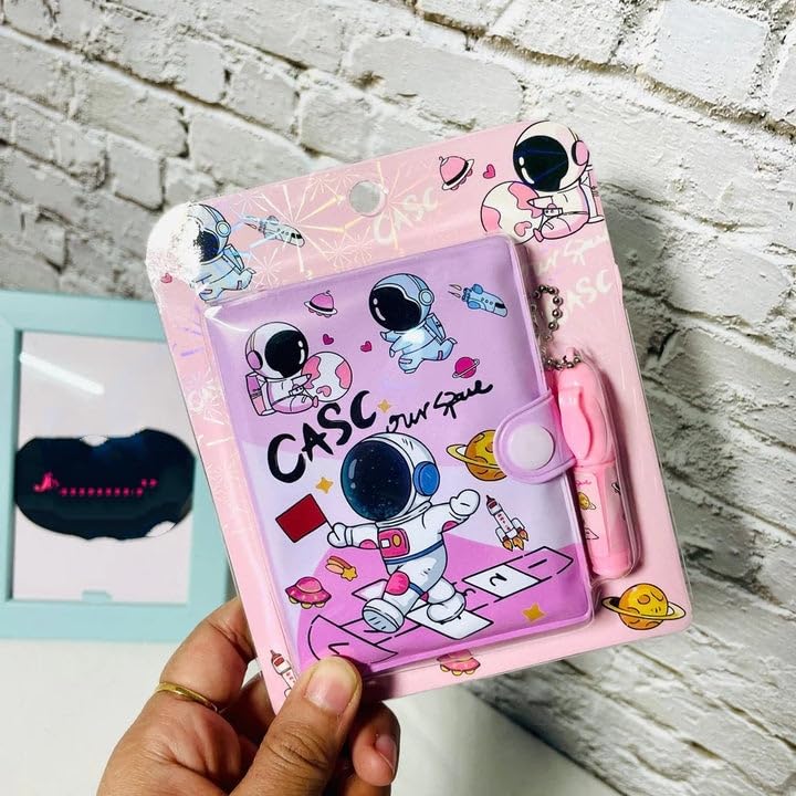 Image of AK Store Cartoon Pocket Diary with Pen, Writing Notebook for Kids Boys Girls, Cartoon Stationery Set for Students Children Birthday Return Gift (Astronaut)