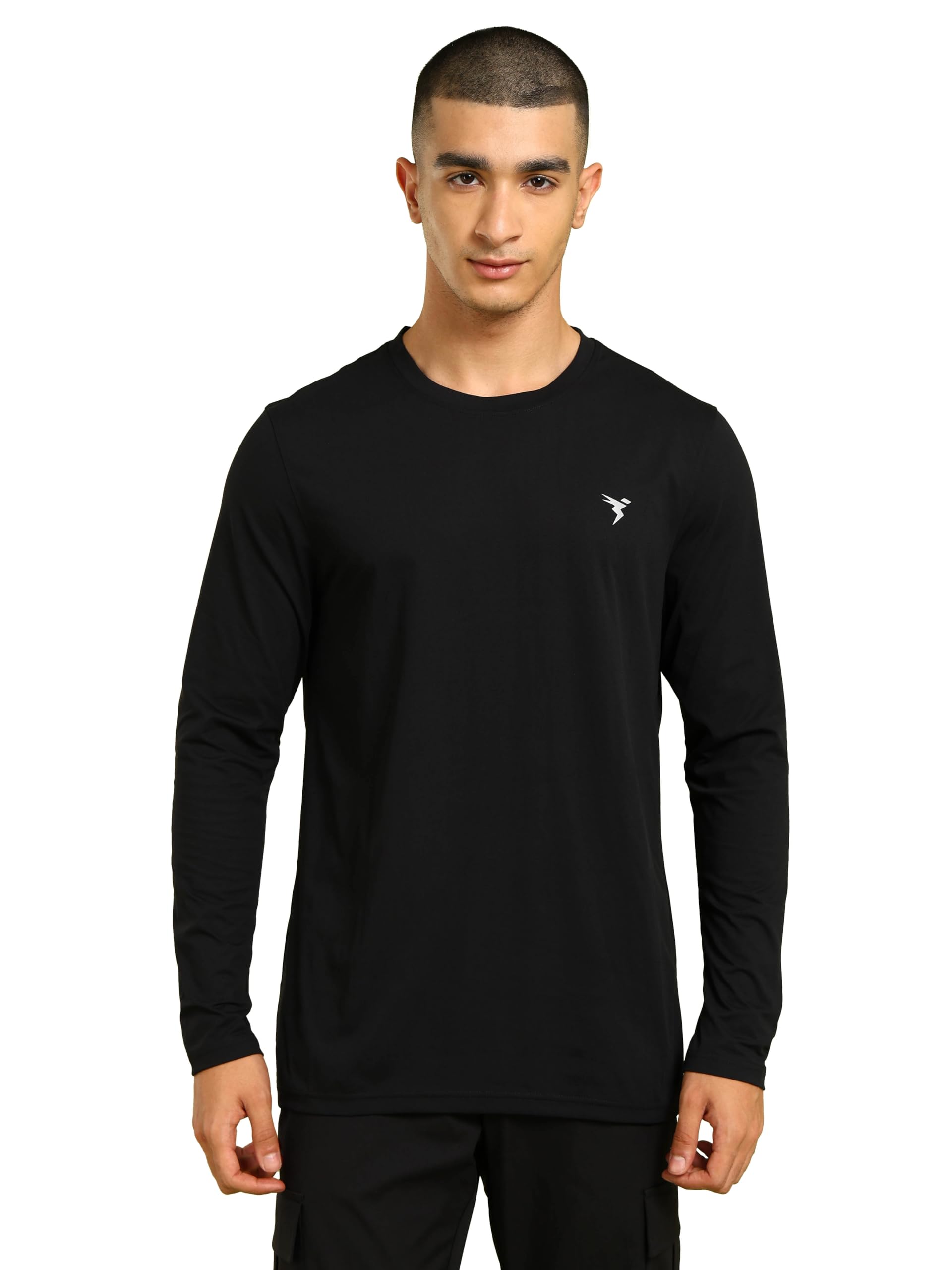 TECHNOSPORT Mens Cotflex Crew Neck Solid Full Sleeve T-Shirt for Gym, Workout, Sports and Regular Use, Cotton Like Feel, SPF50+-picture-10