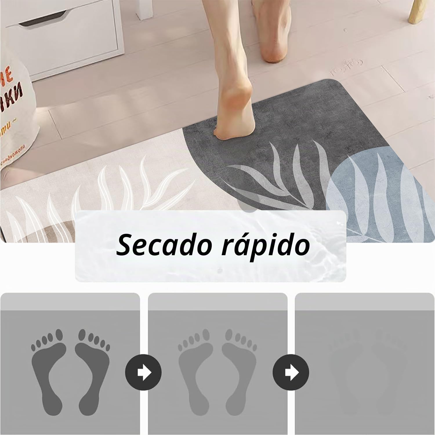 Alfombras de baño Antideslizantes,Súper Absorbente Alfombras Ducha,Alfombrilla de Microfibra Antideslizante,Alfombrilla de Baño Absorbente Antideslizante Lavable (50X150CM, CF32)