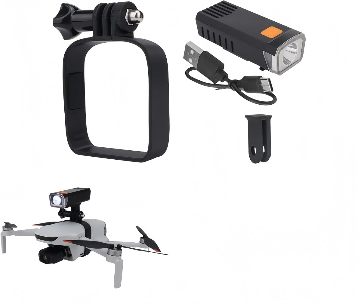 Night Flight Light Compatible With Potensic ATOM 3, Drone Rechargeable LED Navigation Lamp With Extension Bracket