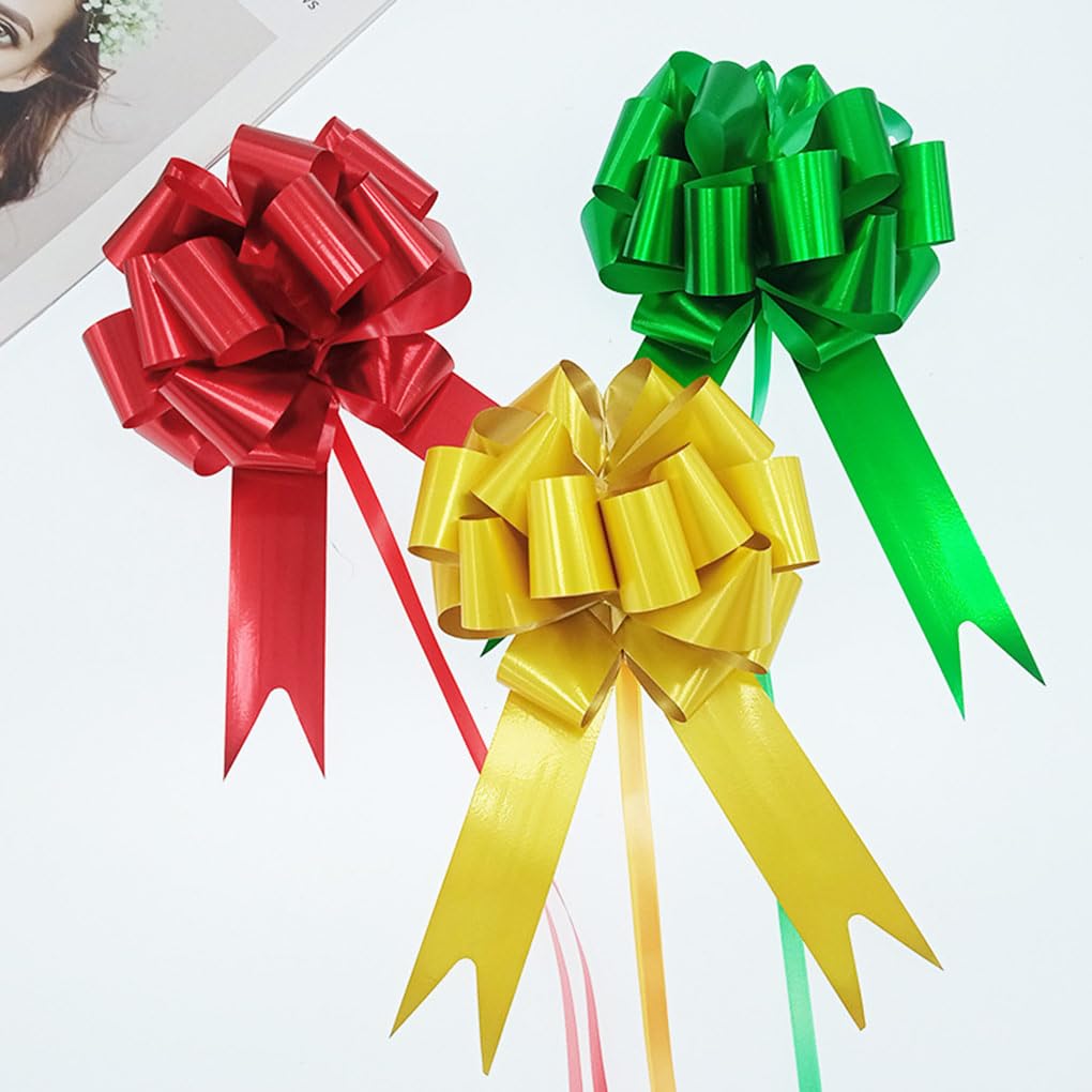 5 Set 30 Stück 3 x 120 cm Hochzeit Pull Schleife 3D Feier Knoten Bänder DIY Blume Auto Geschenke Verpackung Events Party Matt Dunkelblau