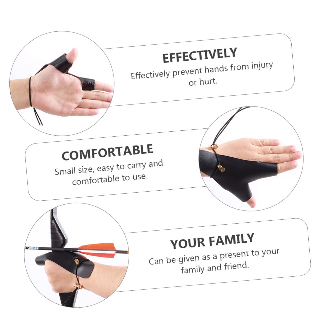BESPORTBLE Hand Glove Archery Finger Glove Protective Glove Made for Long Use Prevents Abrasion Injury