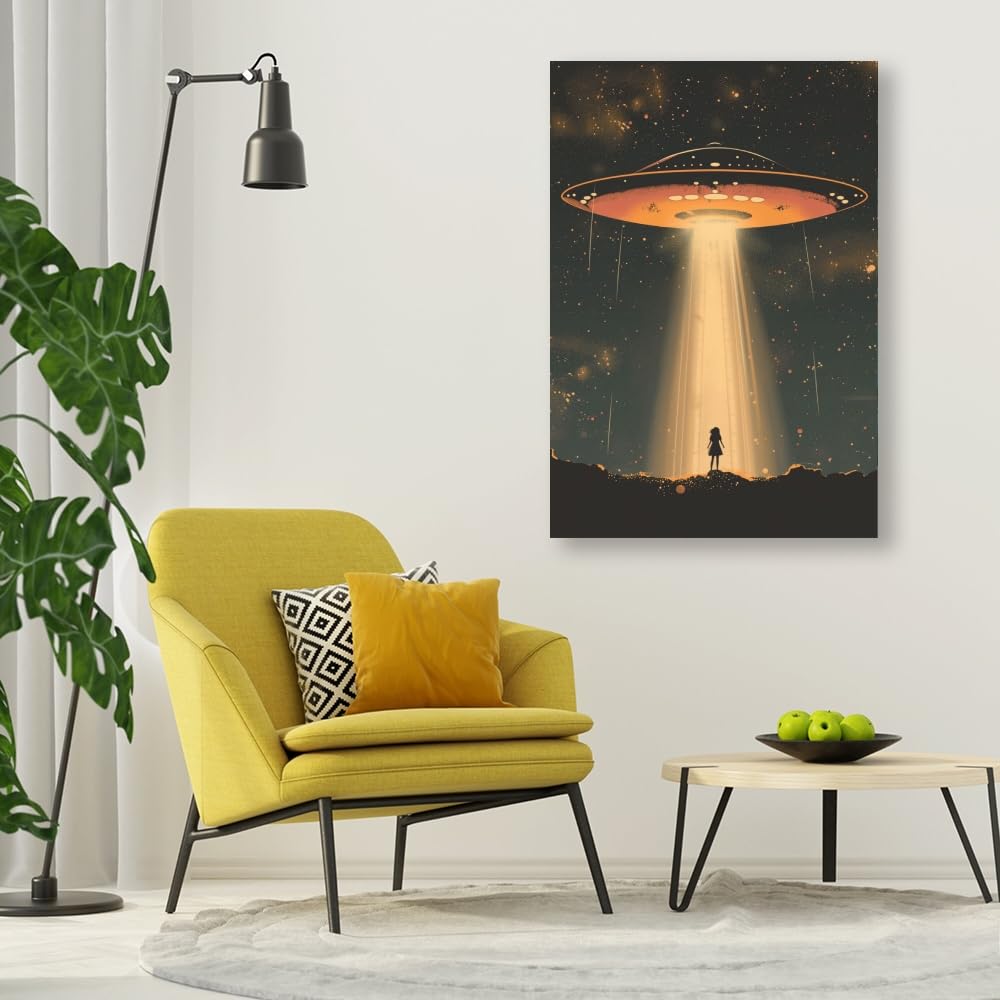 Amazon.com: LuminDaze Epic Alien Abduction Poster Vintage Space