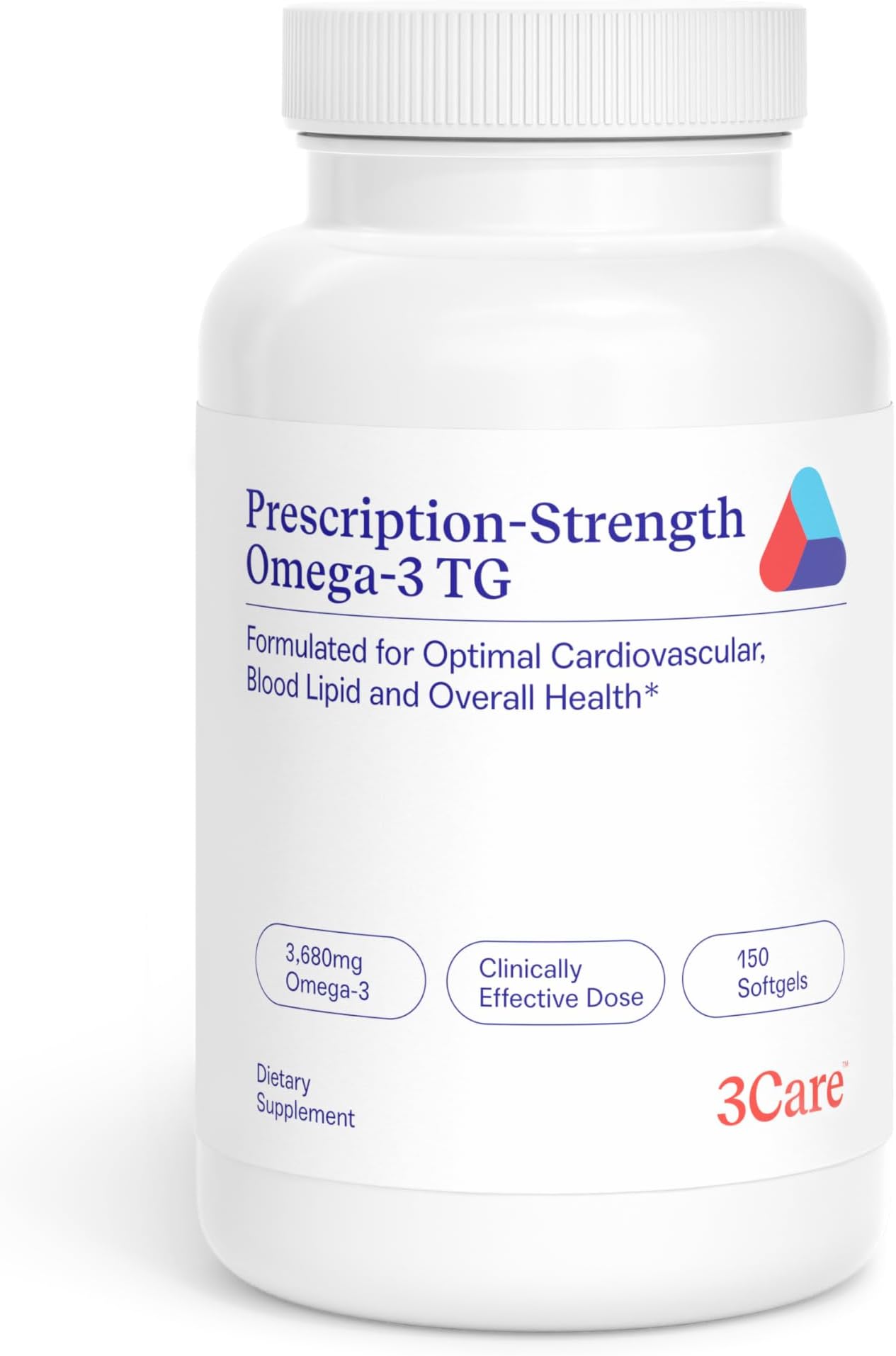 3Care® Prescription Strength Fish Oil 3,600mg [ EPA 1840mg + DHA1520mg + 240 Omega 3 Fatty Acids ] Omega-3 Supplement [ 150-count Softgels ]