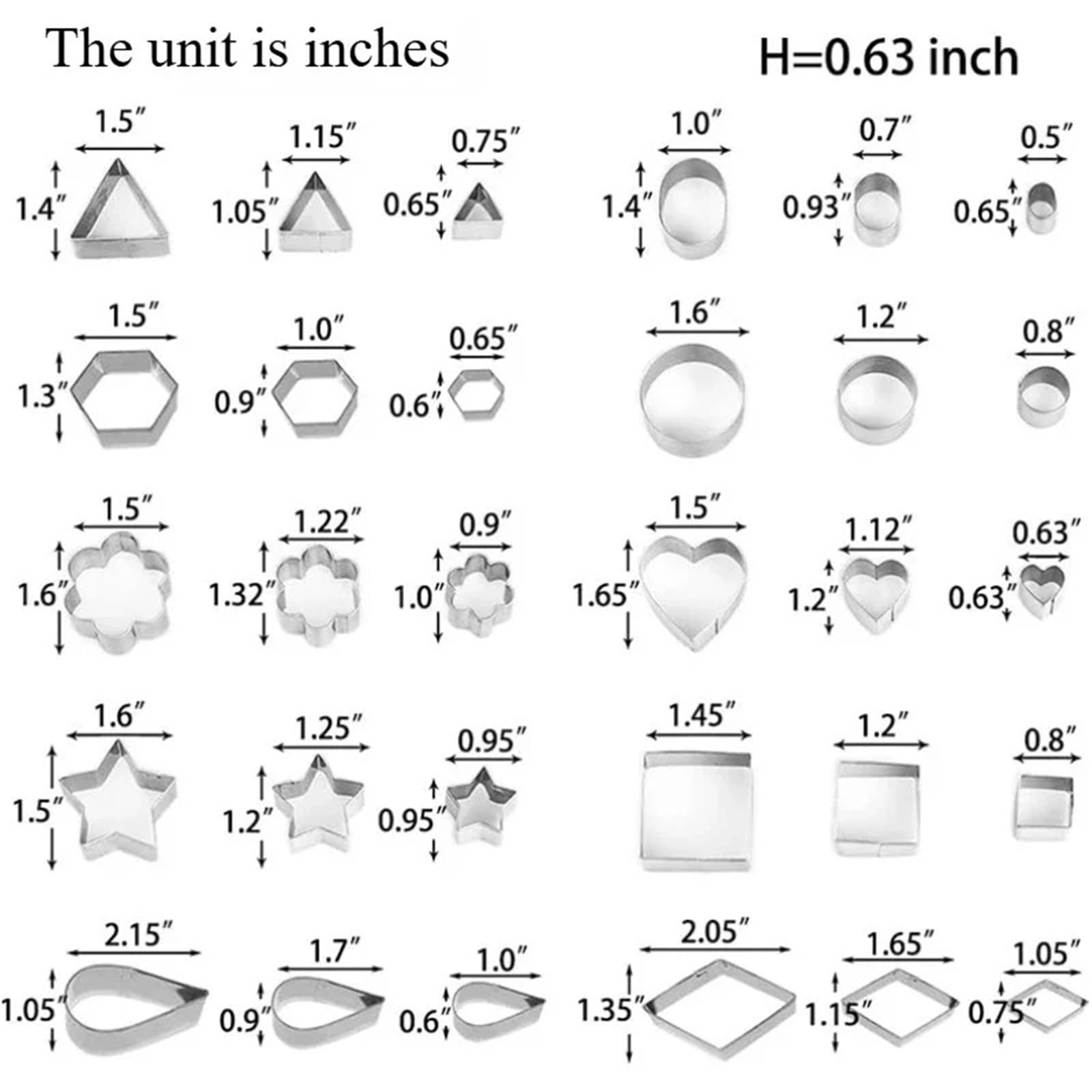 30 mini emporte-pièces en acier inoxydable