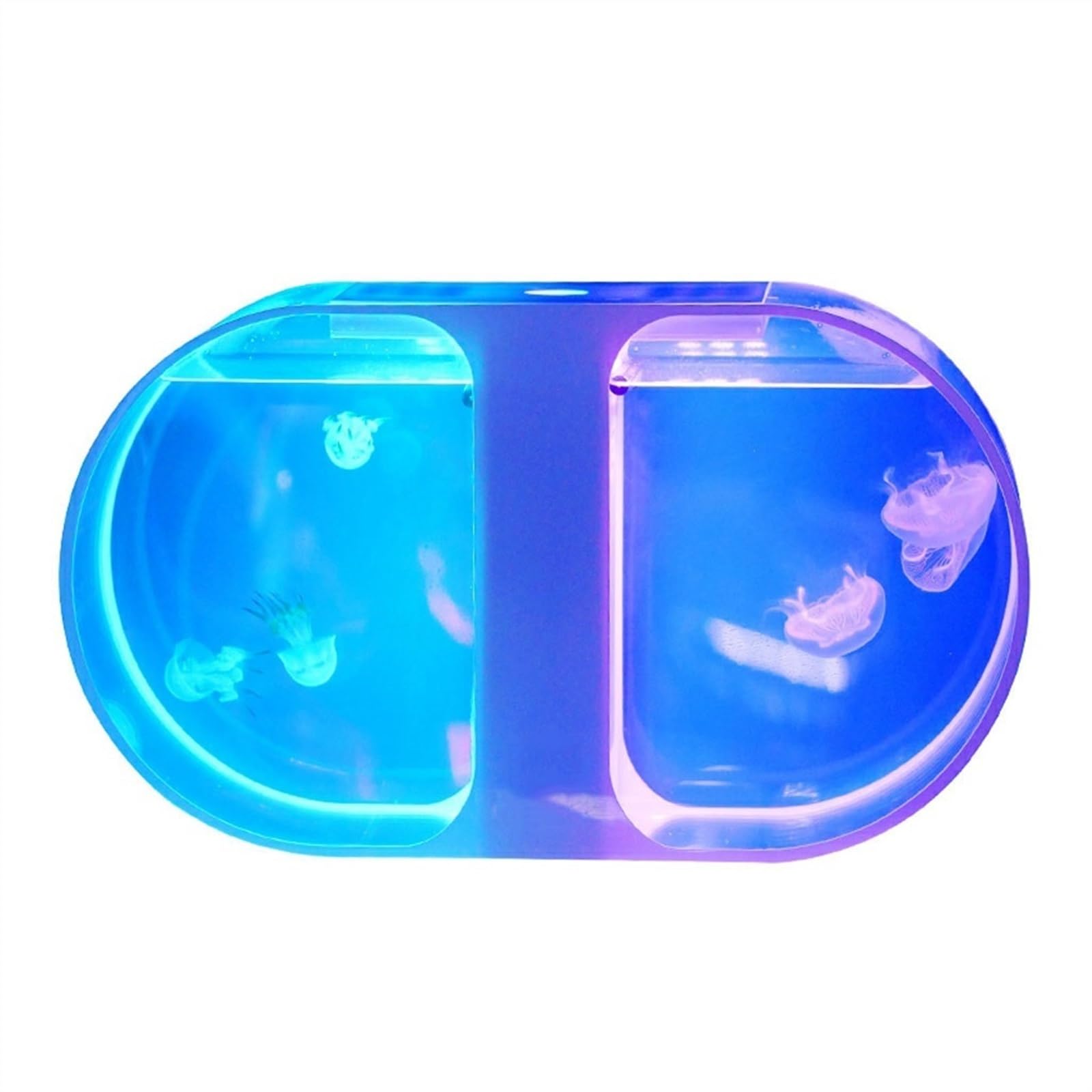 Acquario per Pesci Serbatoio di pesce Serbatoio di meduse bilaterale Serbatoio di pesce da tavolo Acquario Piccolo serbatoio di meduse Serbatoio di pesce ornamentale Acquario for ufficio Decorazione d