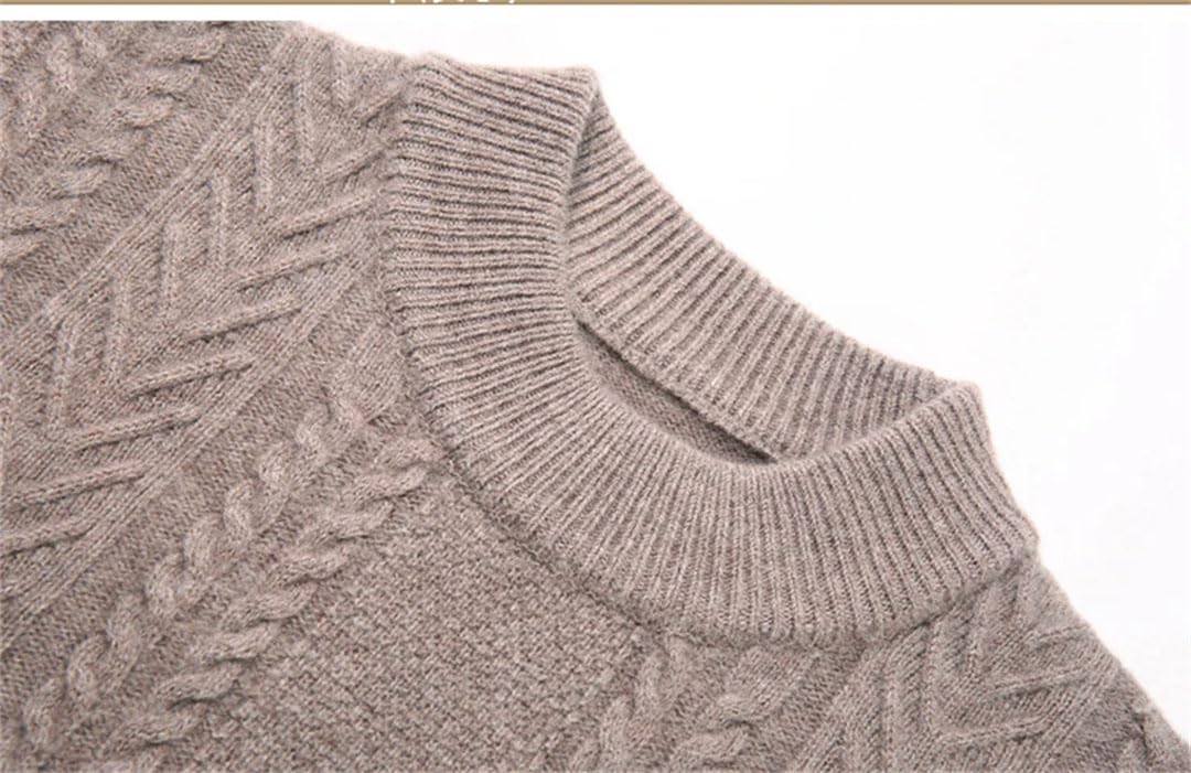 Vogrtcc Maglione A Collo Alto da Uomo in Cashmere Lavorato A Maglia A Maniche Lunghe