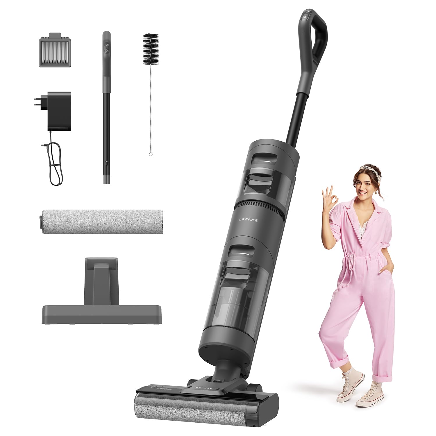 DREAME H11 Core Wet Dry Vacuum Cleaner, Edge Cleaning Brush Self Led Display Cordless for Hard Floors Wood, 900 Ml, Hepa Filter-image-32