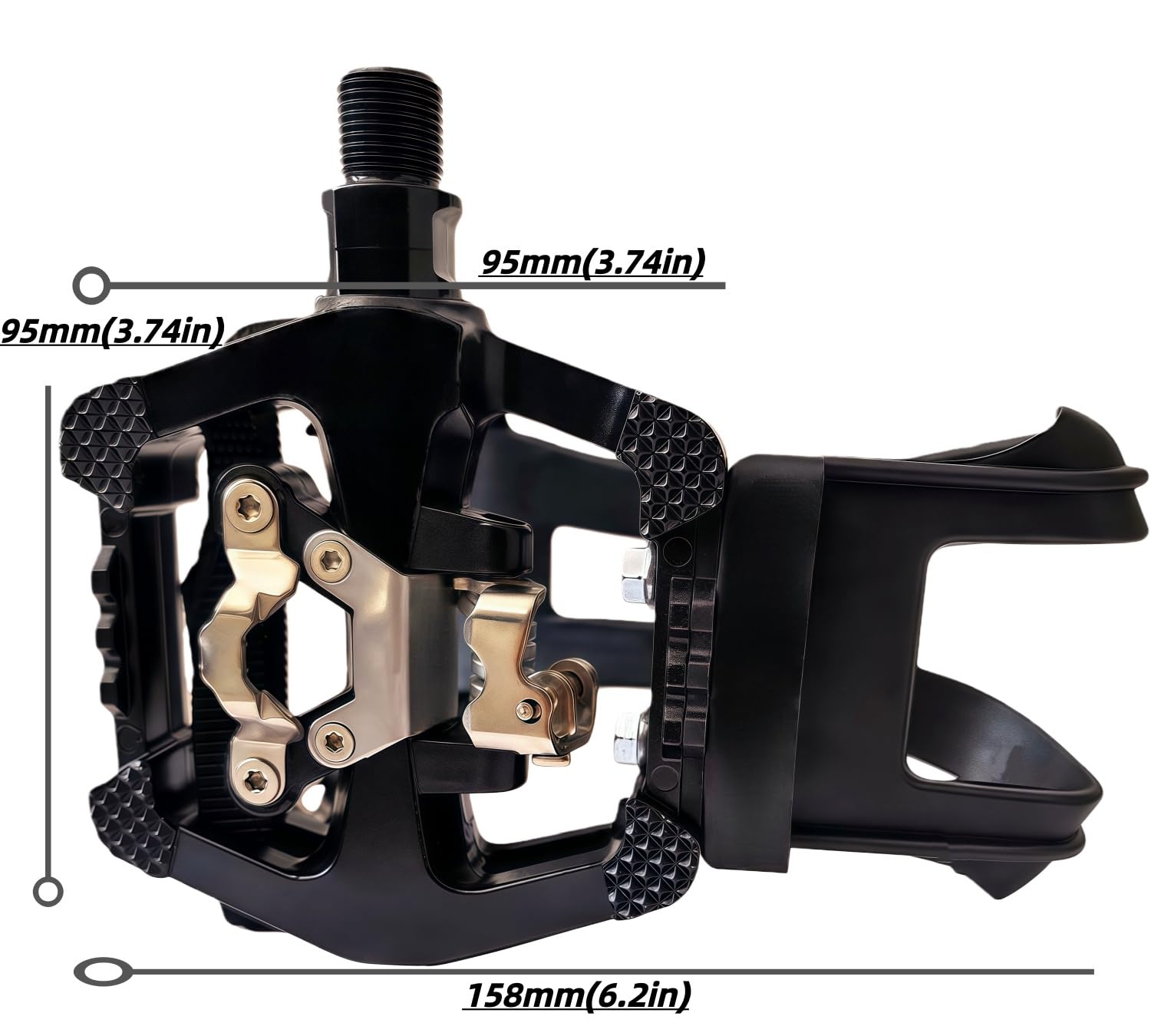YBEKI Pro-Grade SPD Spin Bike Pedals and Straps/Toe Clip for Indoor Exercise Cycling & Spin Peloton/Schwinn/Sunny/Bikes Compatible, 9/16" Axle with Sealed Bearings + 12-Month Warranty