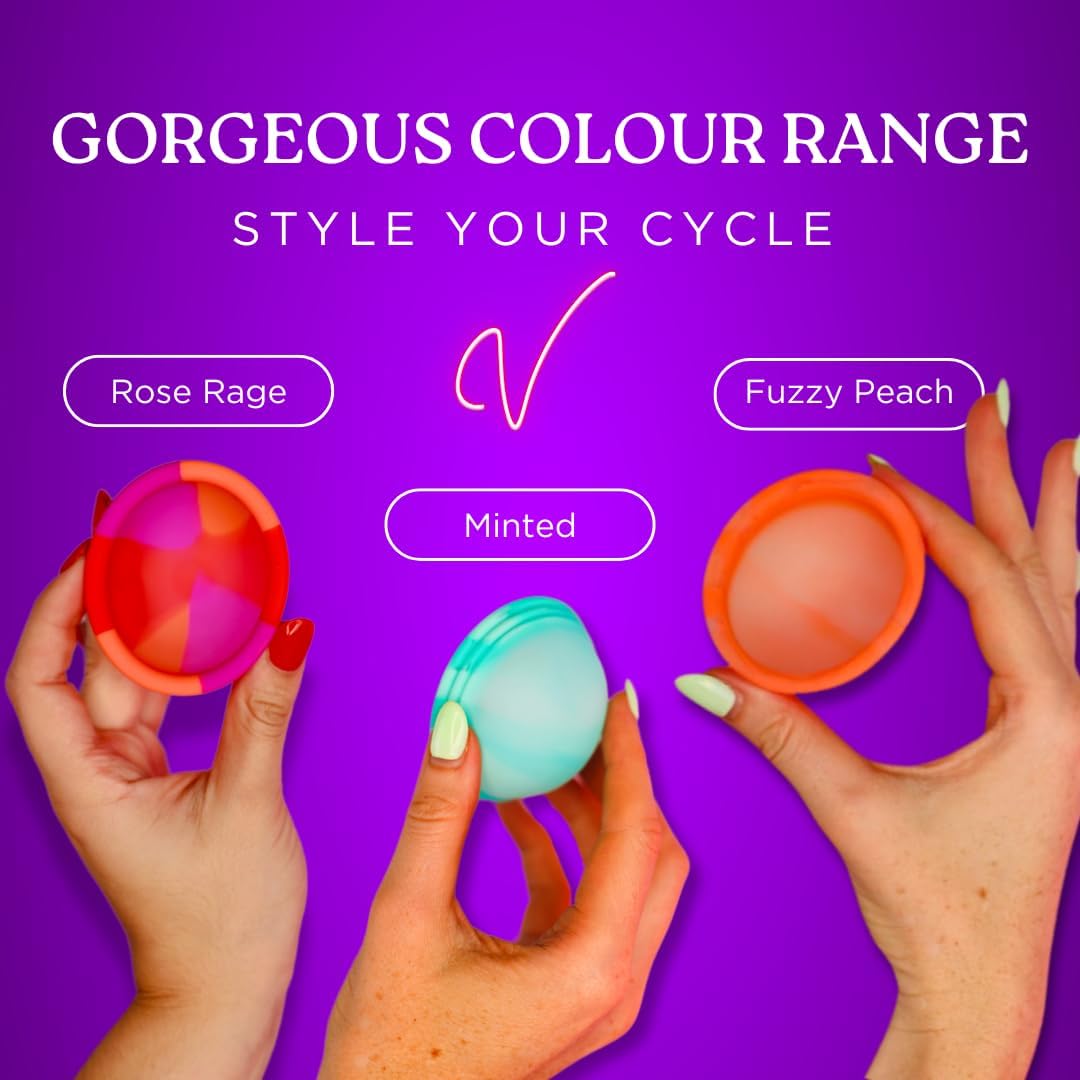Menstrual Disc - Premium Medical Grade Silicone Design - Soft & Ultra Comfortable Period Disc - No Leaks - Up to 12 Hours Protection- Great Menstrual Cup Alternative (Fuzzy Peach, A)