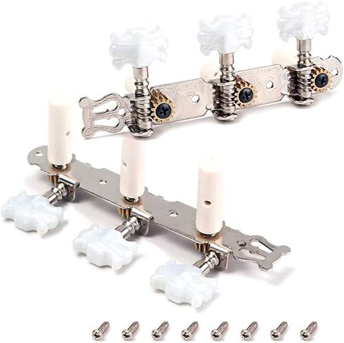 Miniatura 2 de Alnicov Guitarra 3L 3R cabezas de máquina clavijas de afinación llaves afinadores para guitarra clásica con tornillos