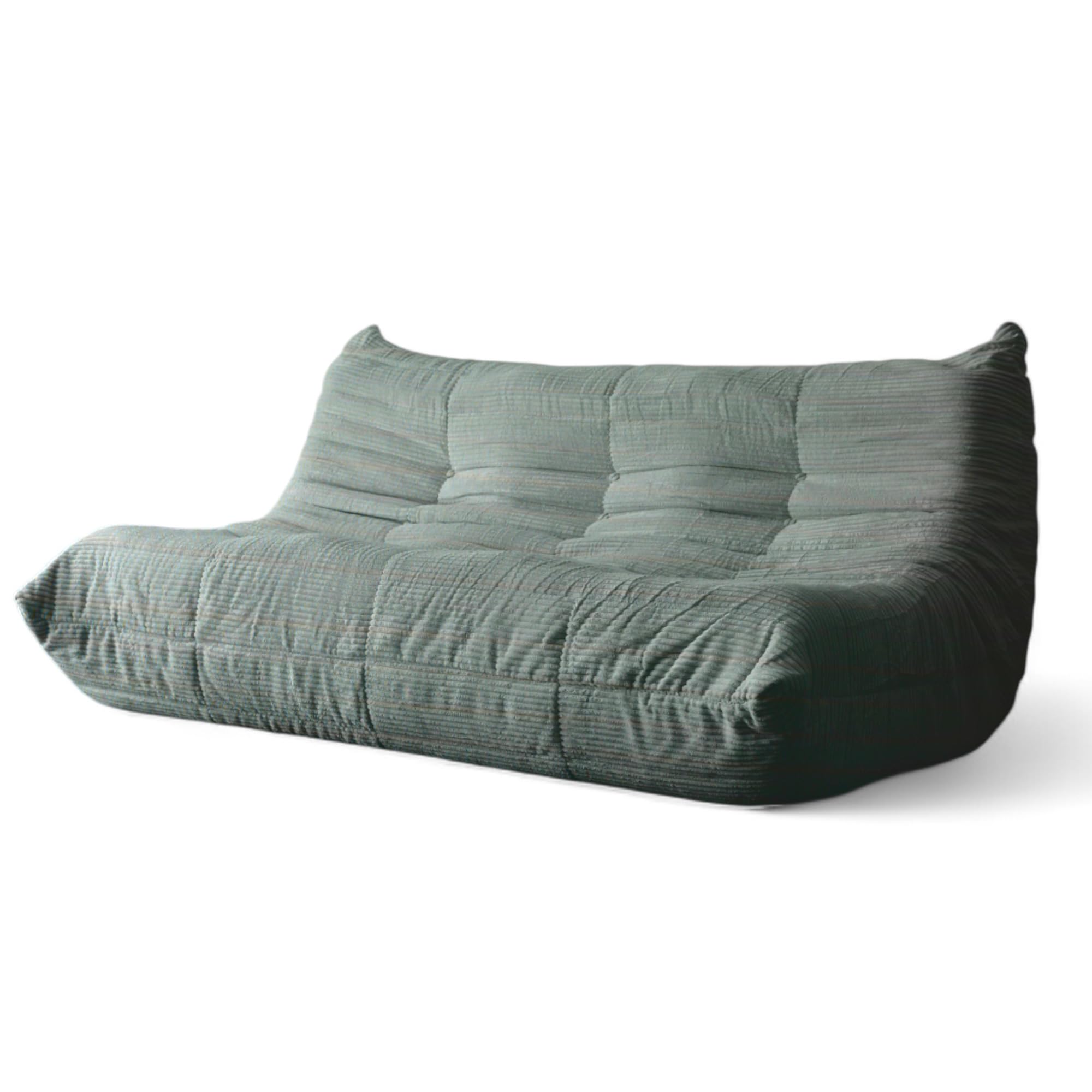 Amazon｜Cスタイル 圧縮 ソファ グリーン色 布 生地 足なし 軽量