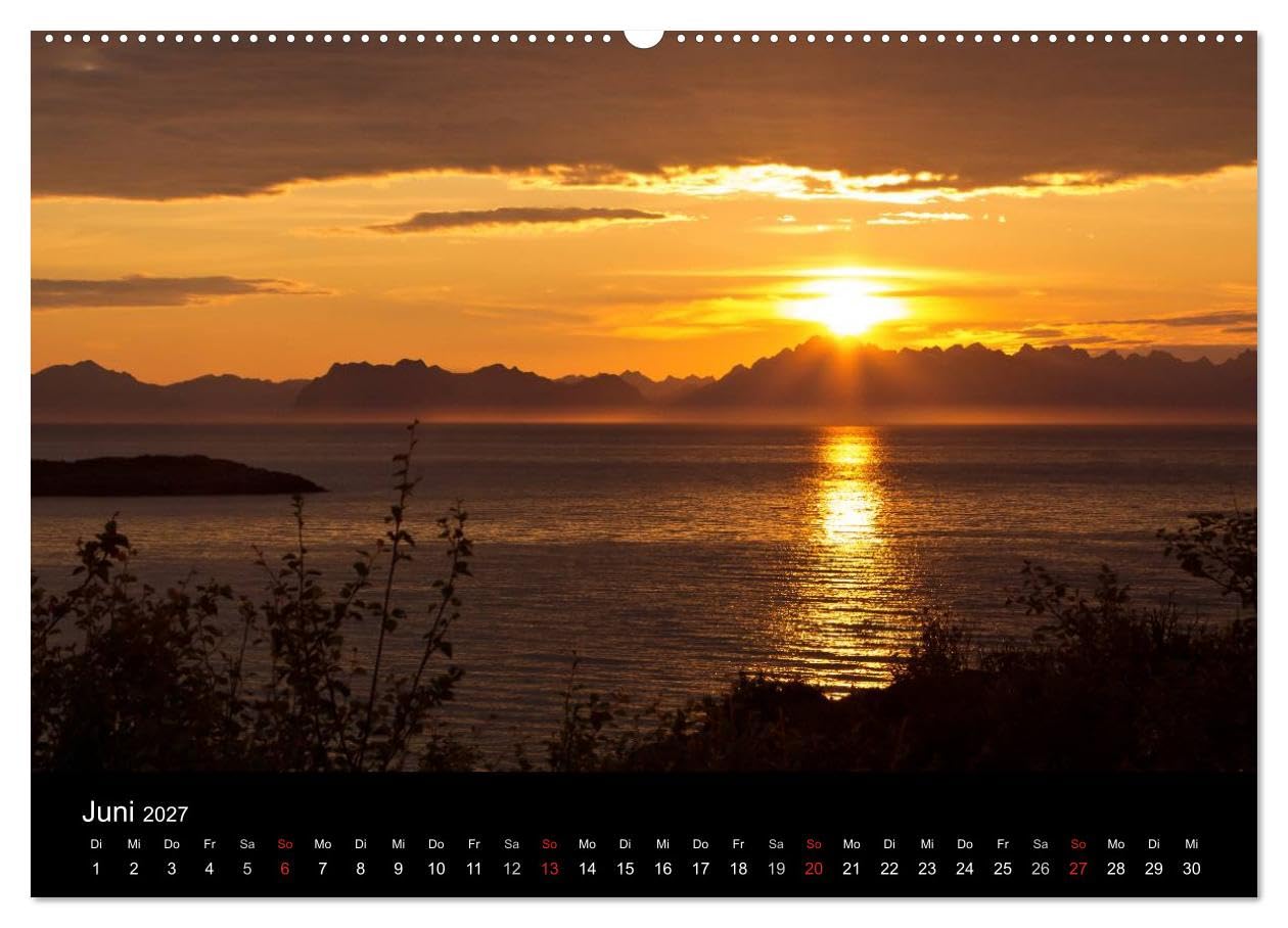 CALVENDO - Lichter des Nordens (Wandkalender 2027 DIN A2 quer), Monatskalender: Skandinaviens Lichterstimmungen