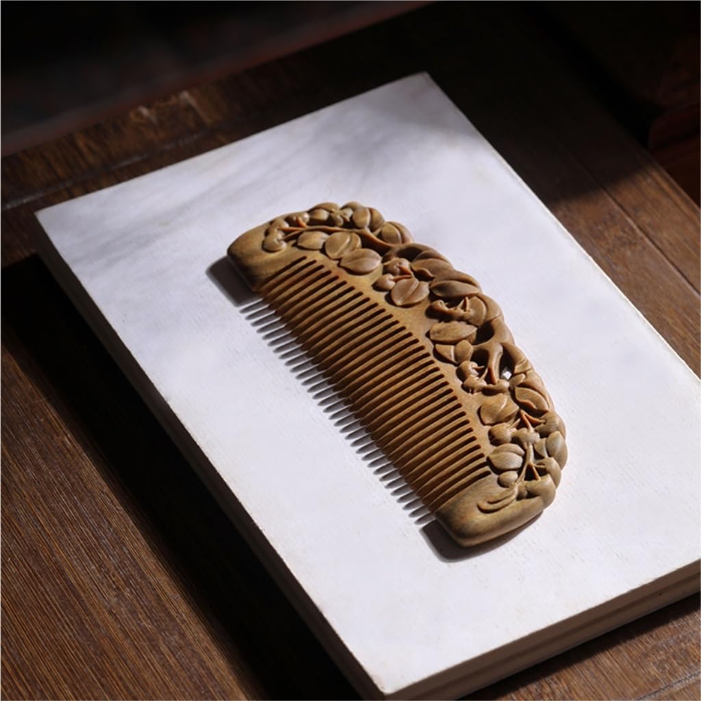 Peruka Grzebień Solid Wood Fine Tooth Comb Home Massage Comb Shower Comb Wet Curling Hair Comb for Grooming Hair, Beards and Mustaches Duże grzebienie do włosów