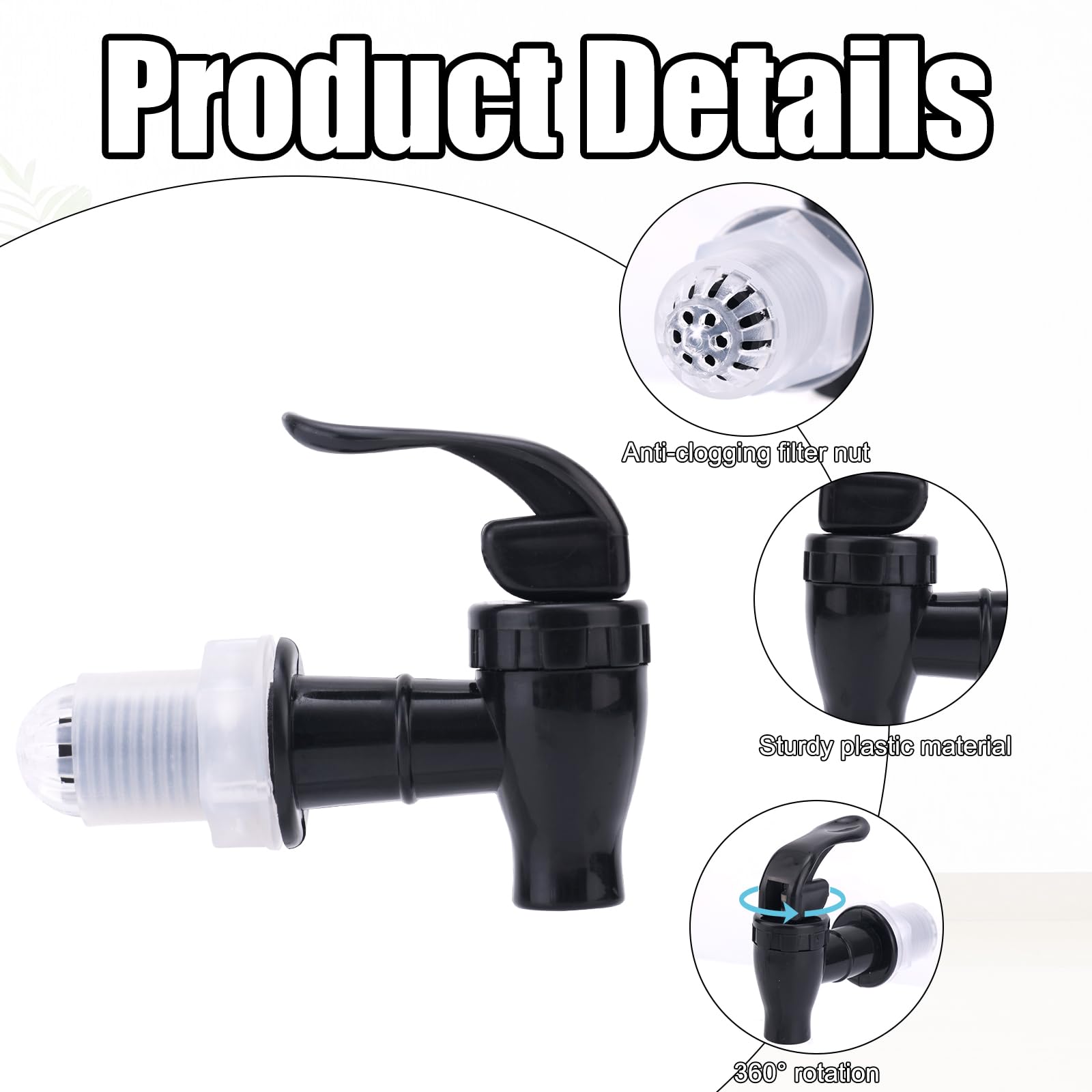 2 Pezzi Rubinetti per Distributore Bevande, Beccuccio per Distributore di Bevande Rubinetto per Acqua per Buffet Feste Distributore di Bevande in Vetro