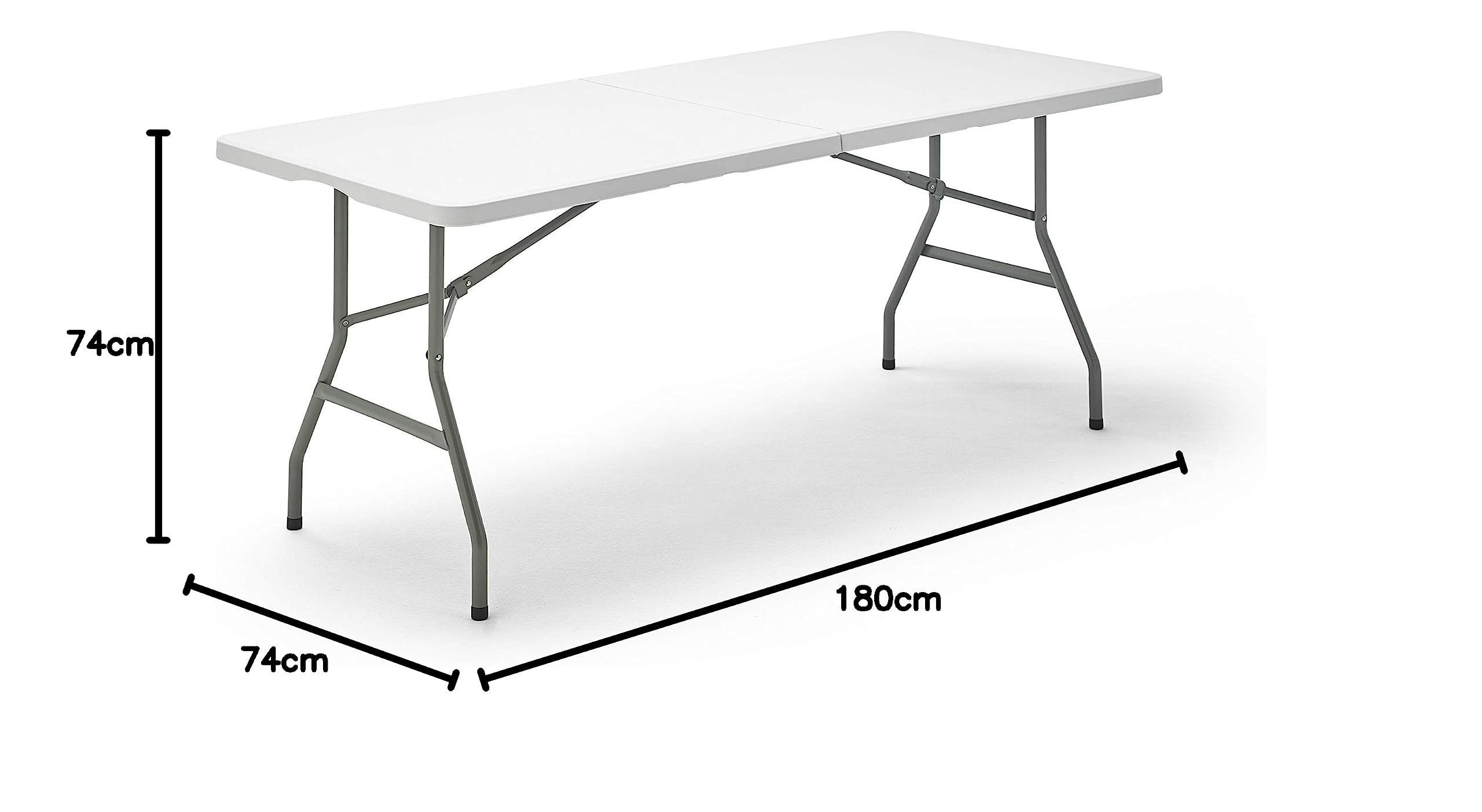 KG KITGARDEN - Mesa Plegable Portátil Multifuncional, 180x74x74cm, Blanco