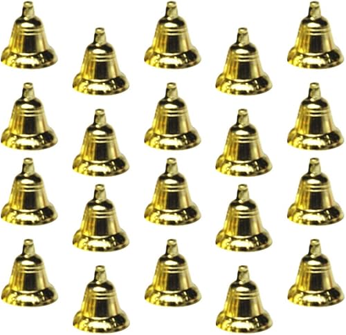 Miniatura 1 de STOBOK 30 cascabeles dorados para manualidades, colgante de árbol de Navidad, adornos de Navidad