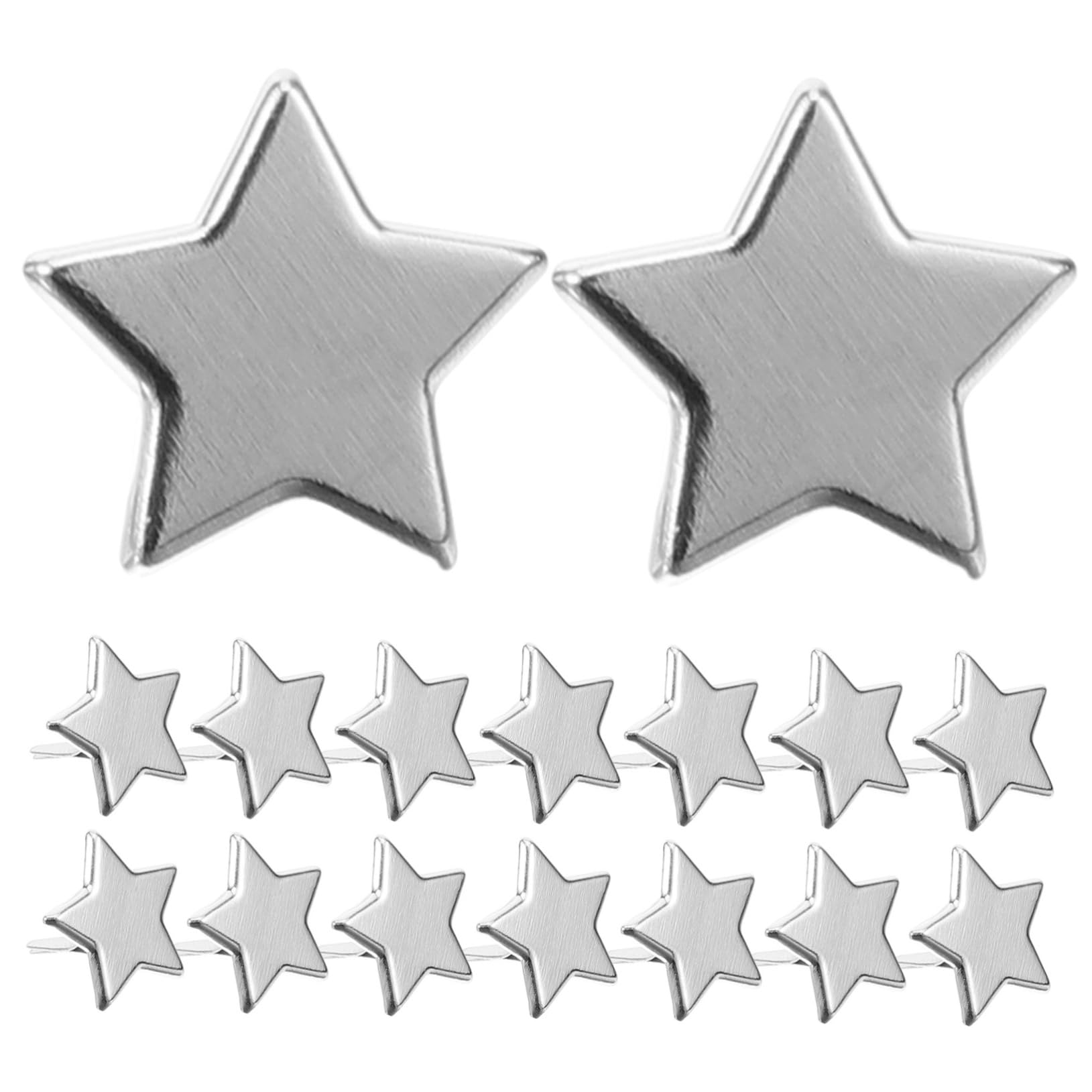 KALLORY DIY Fasteners 100pcs Metal Brads Large Star Spikes Paper Craft Supplies