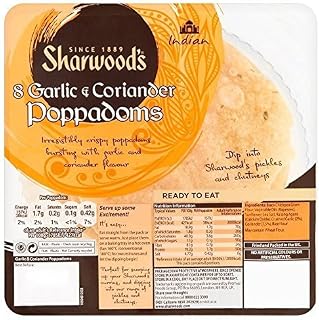Sharwood's Garlic & Coriander Poppodums (8) by Sharwood's