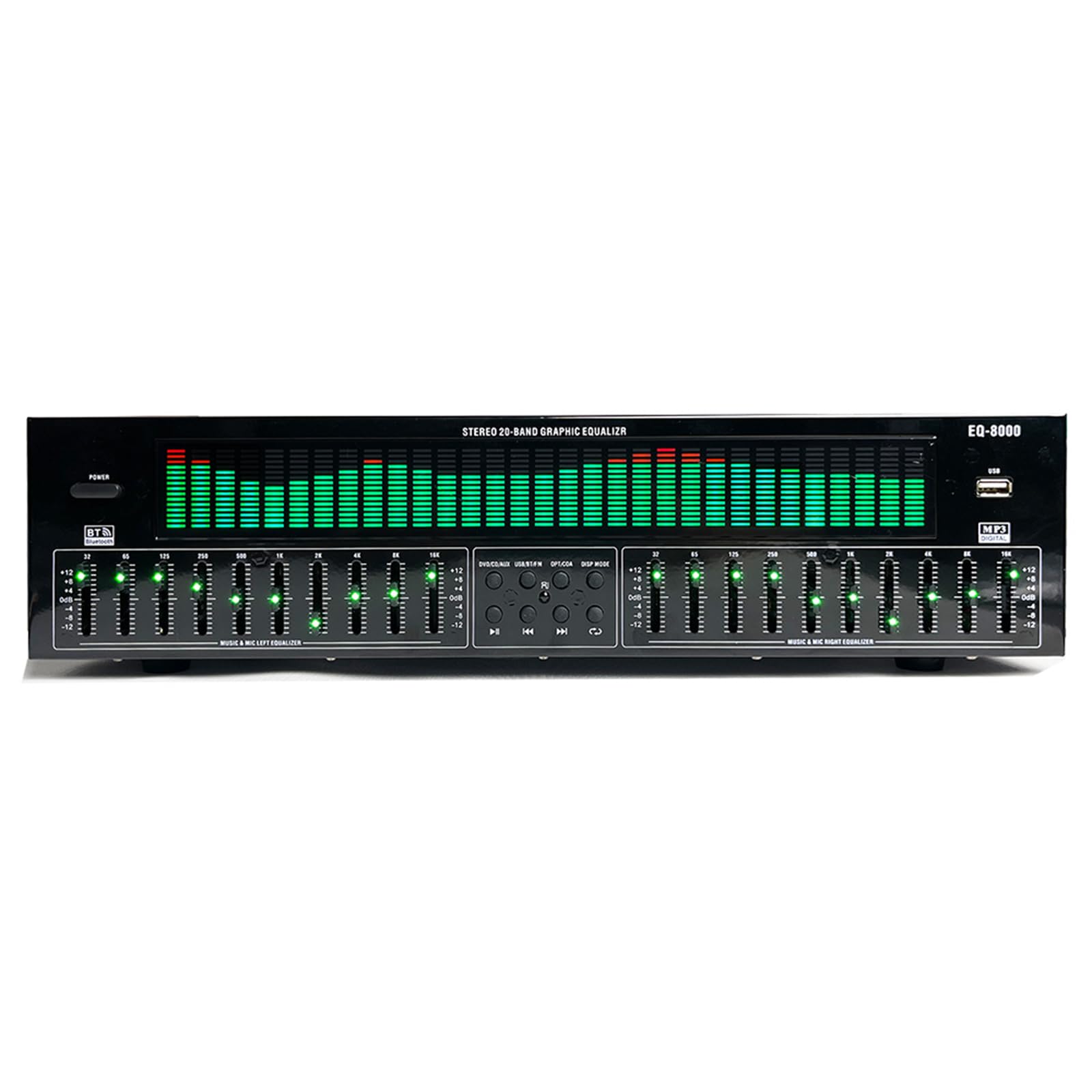 Equalizzatore Grafico a 31 Bande, Processore Audio Digitale, con Selezione della modalità di 12 Battiti, Sintonizzazione a 10 Bande, Riduzione Automatica del Rumore, per Spettacoli sul Palco