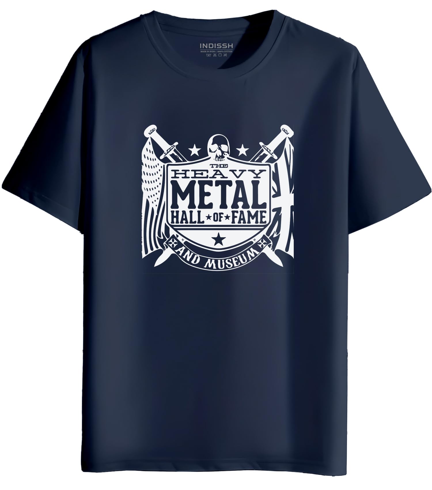 indissh Music Band Printed Regular Half Sleeves Cotton T-Shirt for Men/Women - RNM-HEMETAL-picture-12