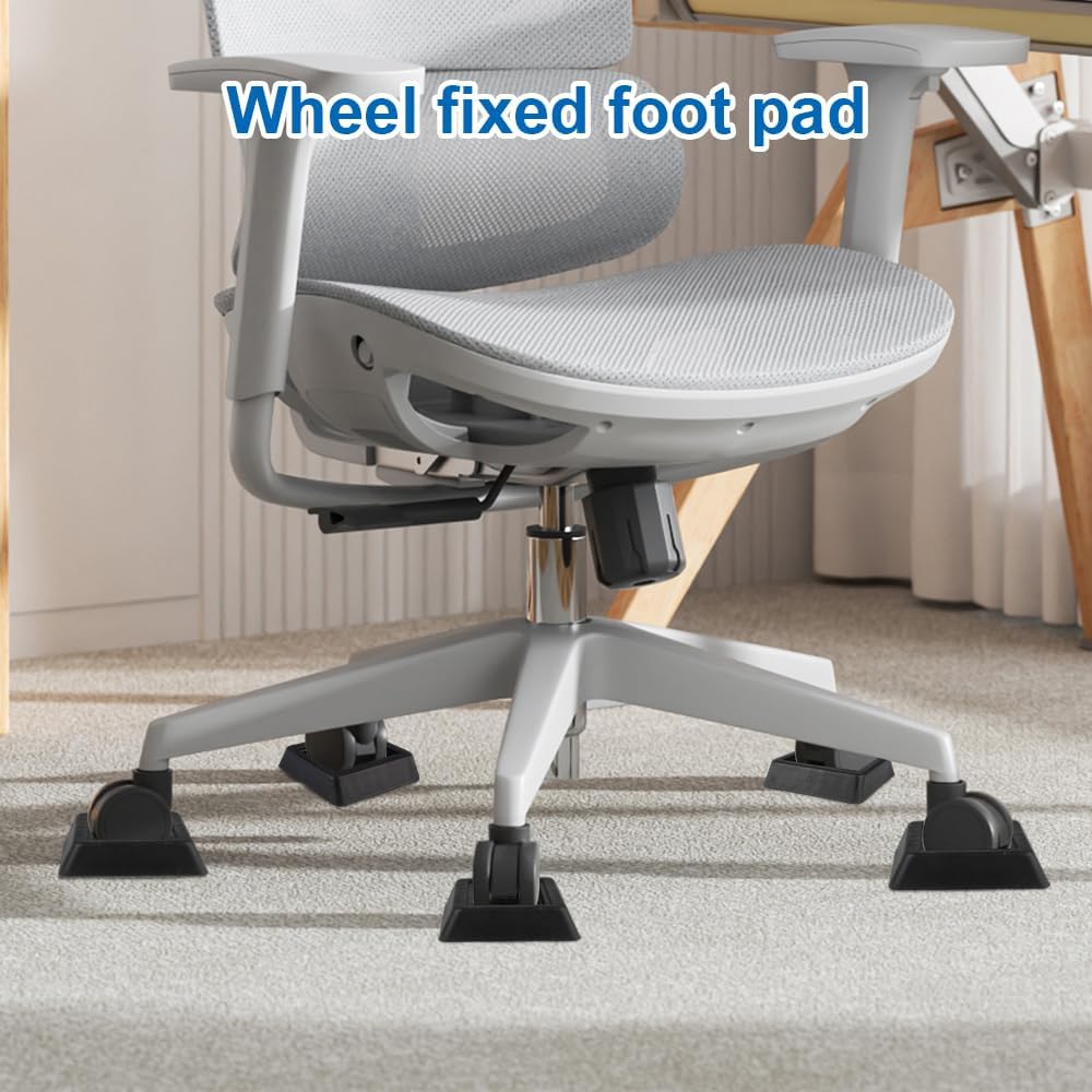 5 Pieces Rubber Furniture Cups, 8 x 8 x 1.8 cm, Non-Slip Furniture Coasters, Square Rubber Feet for Office Chairs, Sofas, Beds and Floor Protection, Quiet and Shock Absorbing