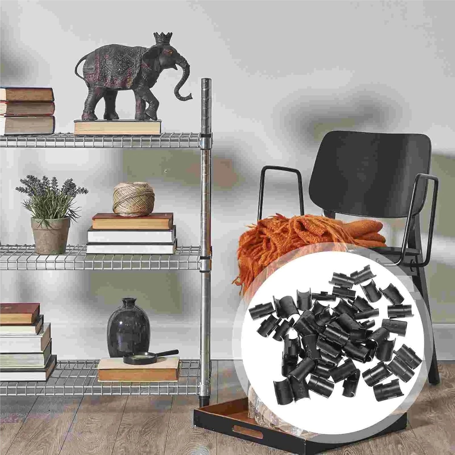 Wire Shelf Clips 250Pairs Wire Shelf Clips Plastic Fixing Clamps Brackets Shelving Accessories Split Sleeves Rack Fasteners Hardware Shelf