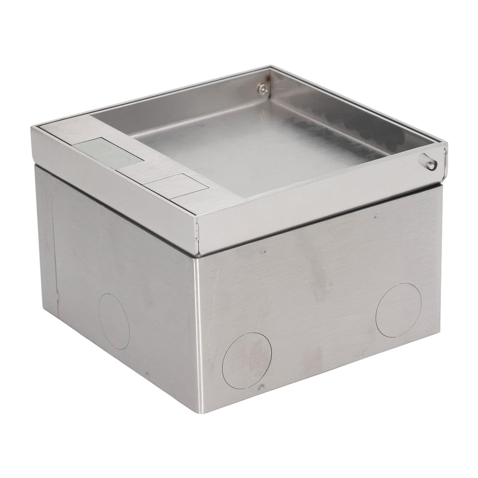 Stainless Steel Dual 3 Hole Recessed Socket Box Rectangular Ground Socket Outlet Flush Mount Electrical Box for Home Office Kitchen Worktop - Image 4