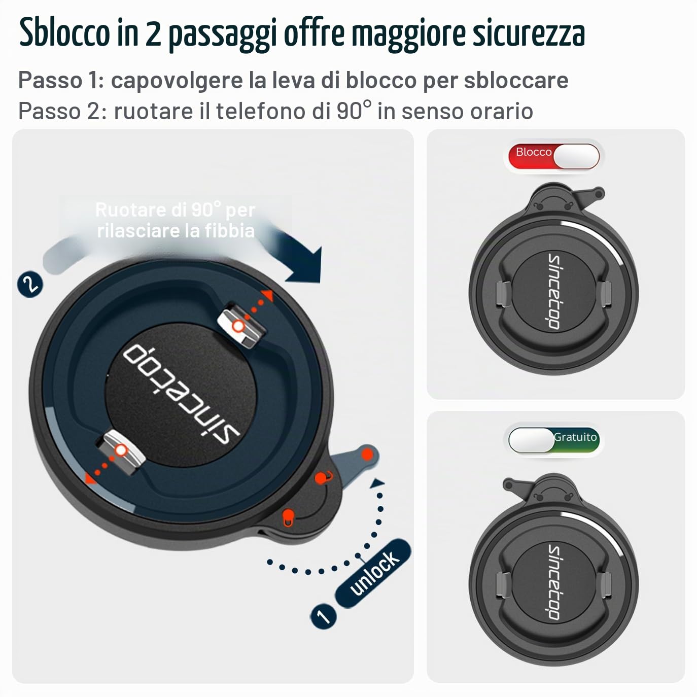 sincetop Porta cellulare bicicletta, supporto telefono strada bici/moto con adattatore universale, anteriore da manubrio per mountain bike, scooter, bici elettriche e moto 【Serie C - 1a Gen】
