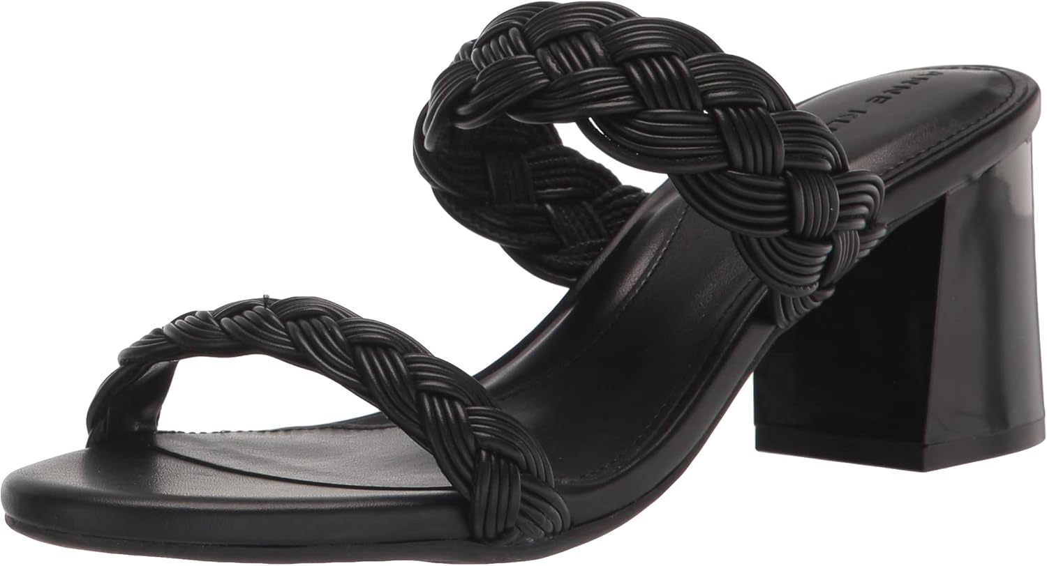 Anne Klein Women's Robyn Heeled Sandal, Black, 11