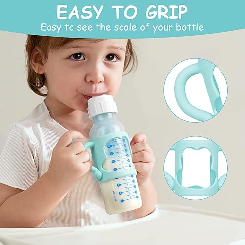Miniatura 4 de Asas de silicona para biberones, 3 asas de botella para botellas estrechas de Dr. Brown, asas de biberón con asas de fácil agarre para sostener el