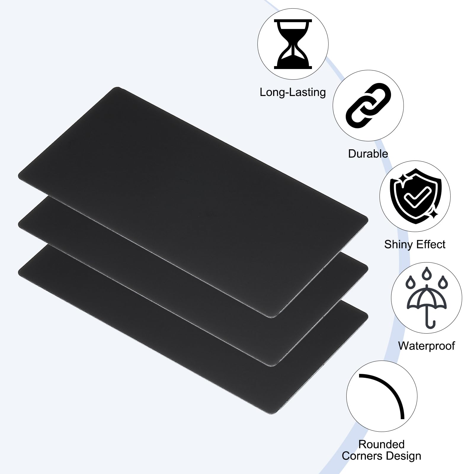 PATIKIL 4x2 Pulgada Hoja De Aluminio Anodizado 22 Piezas Placas laser Autoadhesivas Para Grabado 0.5MM Delgadas Para Manualidades DIY Casa Negro