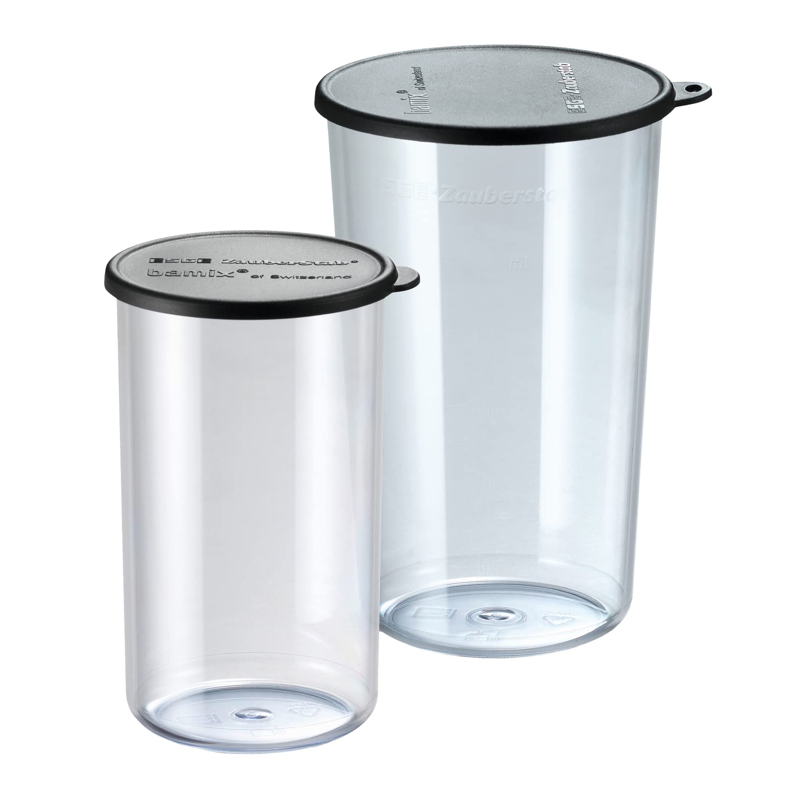 bamix Set mixeur plongeant M350 MAXX avec support, 2 récipients, 4 accessoires, Processeur, Spatule, Brosse de nettoyage, 300 W, Fabriqué en Suisse, Revêtement argenté/chrome
