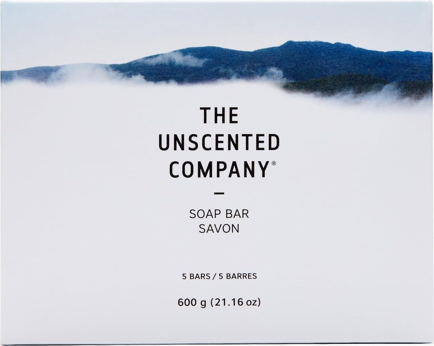 The Unscented Company, Barras de jabón, paquete de 5 barras de 120 g, biodegradables, glicerina vegetal pura, sin fragancia ni colorante