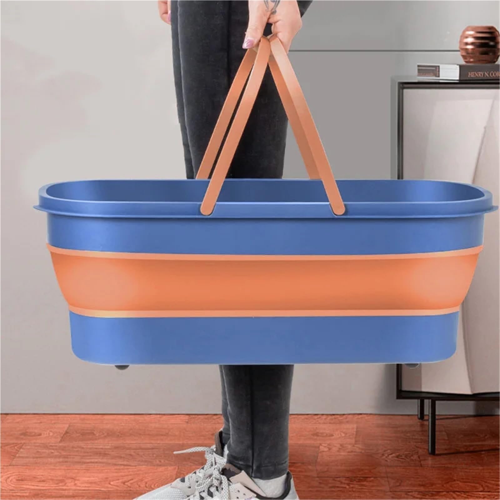 Seau Pliant Portable Seau de vadrouille Pliable en Silicone Lavage Voiture Camp pêche Nettoyage ménager Accessoire Salle Bain pour Les Voyages La Randonnée