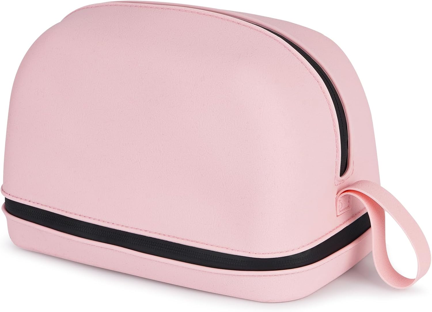 Makeup Bag, Large Capacity Portable Travel Cosmetic Bag, Soft Silicone Waterproof Makeup Organizer, Washable, for Women with Handle and Divider