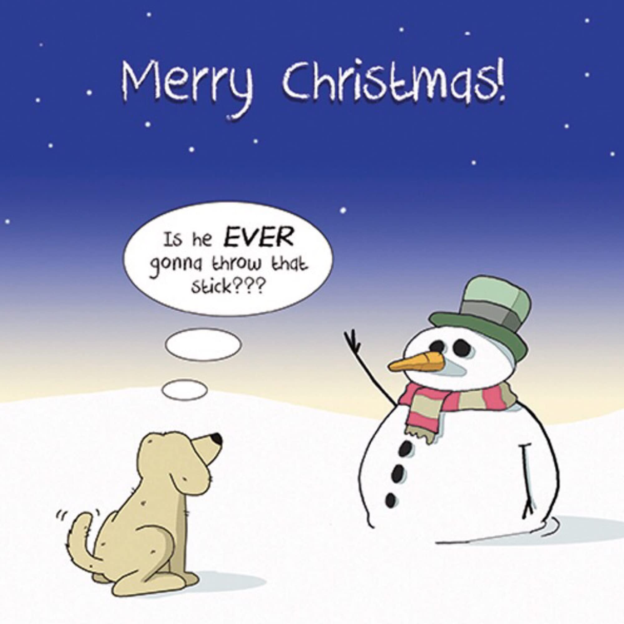 Twizler Funny Christmas Cards Pack of 3, Dog & Stick Design, Funny Christmas Cards Multipack, 3 Pack of Christmas Cards - Image 3