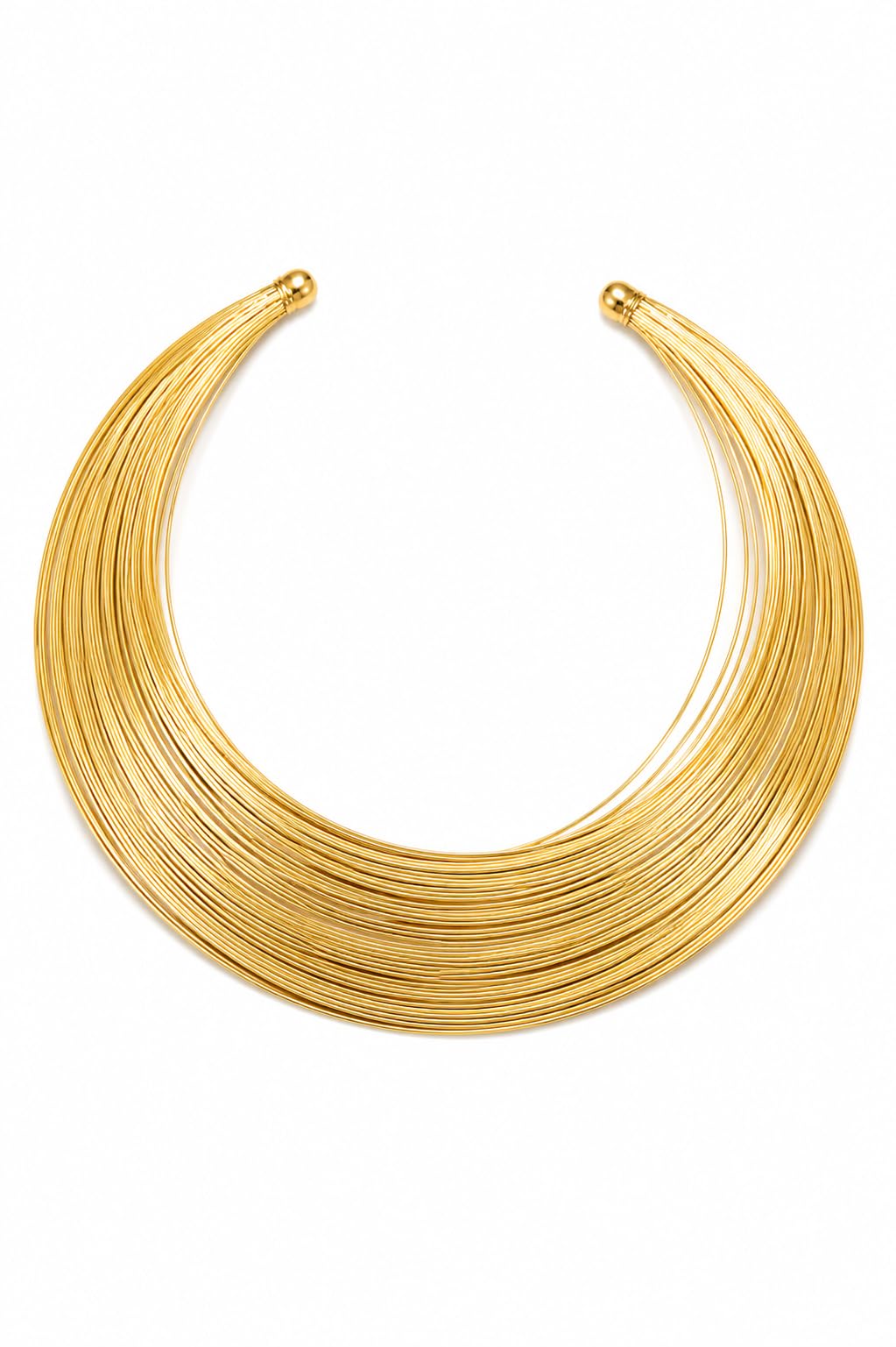 Gold Plated Multi Wire Collar Choker Necklace for Women | Statement Open Cuff Neck Collar | Minimalist Fashion Jewelry | Elegant Neckpiece for Girls & Women-image-45