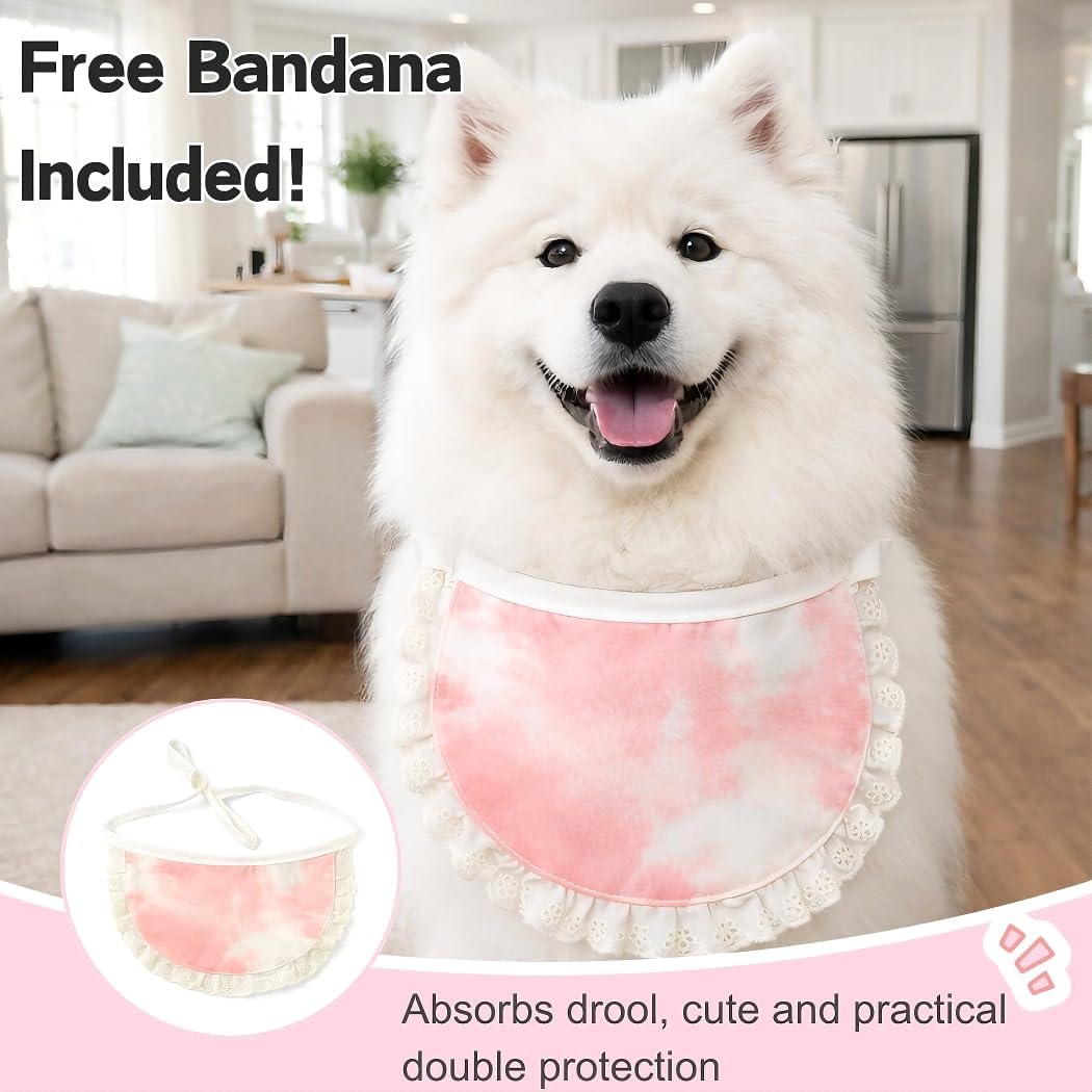 Recovery Suit for Female/Male Dog After Spay/Neuter Surgery,Bandana Set Included,E-Collar Cone Alternative Anti Licking, Large/Medium/Small Dogs Full Body Surgical Suits Onesies, Medical Pet Bodysuit