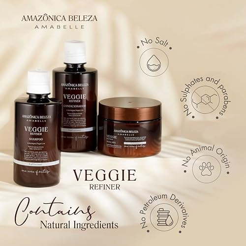 Miniatura 4 de AMAZONICA BELEZA - Kit de refinador de verduras veganas, nutre, hidrata y repara, sin sulfatos, parabenos y crueldad, champú, acondicionador y