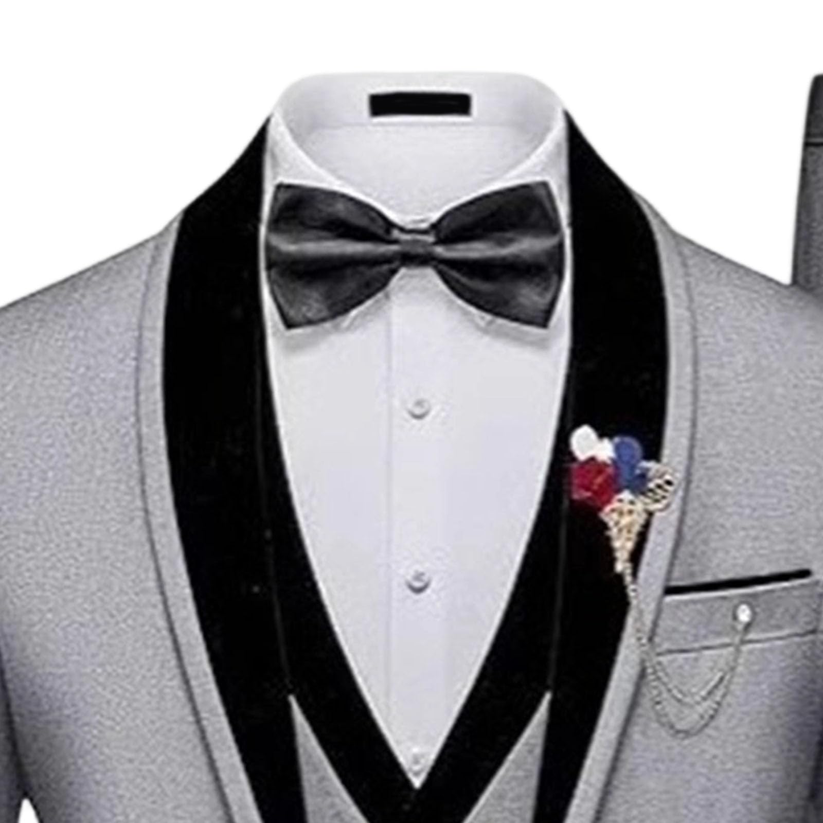 Completo da Uomo 3 Pezzi Slim Fit con Smoking a Un Bottone, Blazer, Gilet e Pantaloni, Abiti Formali per Matrimoni, Balli di fine Anno e cene